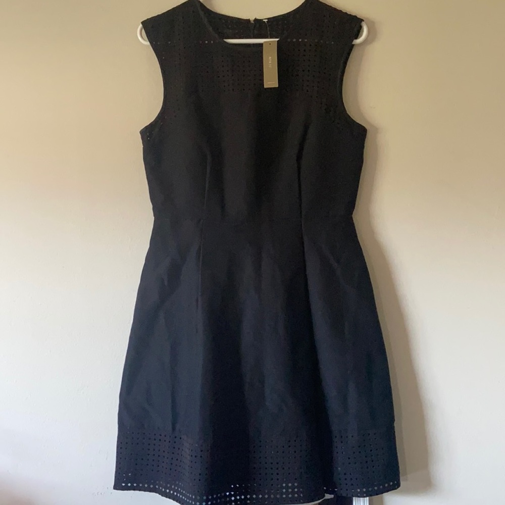 J. Crew Silk Blend Perforated A-line Dress